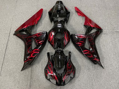 06-07 Rot Glänzend Flamme CBR1000RR Motorrad Verkleidung