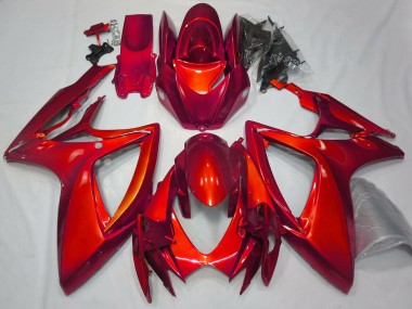 06-07 Rot Glänzend Schlichte Design GSXR 600-750 Motorrad Verkleidung