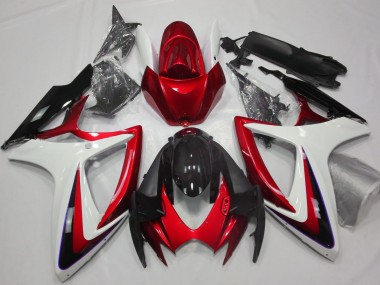 06-07 Rot & Weiß Ohne Abzeichen GSXR 600-750 Motorrad Verkleidung