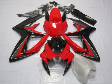 06-07 Rot Schwarz & Grau GSXR 600-750 Motorrad Verkleidung