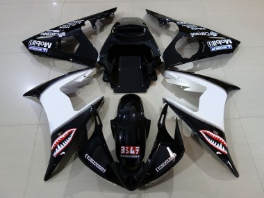 06-07 Schwarz Glänzend & Logos R6 Motorrad Verkleidung