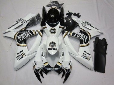 06-07 Schwarz Weiß Lucky Strike GSXR 600-750 Motorrad Verkleidung