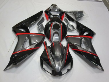 06-07 Silberschwarzer Rot Nadelstreifen CBR1000RR Motorrad Verkleidung