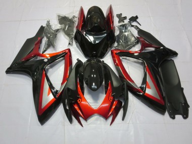 06-07 Tiefrot Schwarz GSXR 600-750 Motorrad Verkleidung