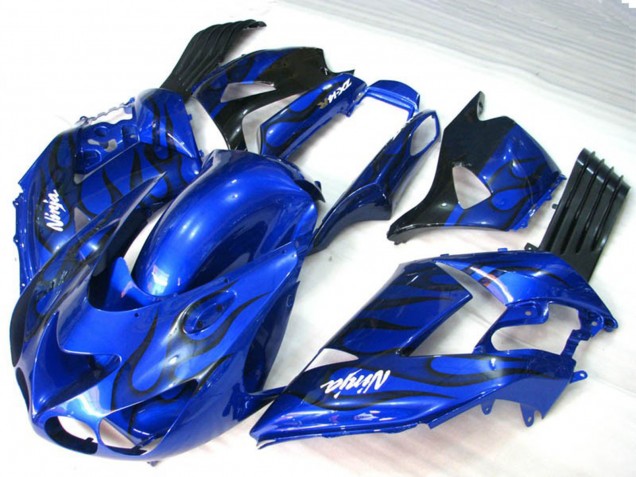 06-11 Blaue Flamme ZX14R Motorrad Verkleidung 06-11 Blaue Flamme ZX14R Motorrad Verkleidung