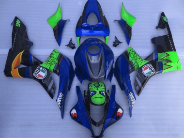 07-08 Blauer & Grüner Hai CBR600RR Motorrad Verkleidung