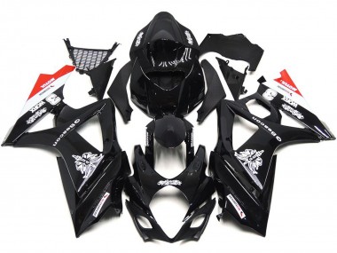 07-08 Custom Schwarz Mit Einem Hauch Von Weiß & Rot GSXR 1000 Motorrad Verkleidung