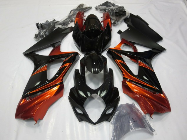 07-08 Gebranntes Orange & Schwarz GSXR 1000 Motorrad Verkleidung 07-08 Gebranntes Orange & Schwarz GSXR 1000 Motorrad Verkleidung