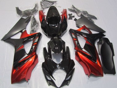 07-08 Glänzend Schwarz & Rot GSXR 1000 Motorrad Verkleidung