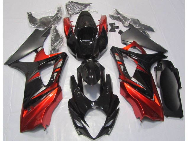 07-08 Glänzend Schwarz & Rot GSXR 1000 Motorrad Verkleidung 07-08 Glänzend Schwarz & Rot GSXR 1000 Motorrad Verkleidung