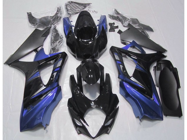 07-08 Glänzendes Schwarz & Blau GSXR 1000 Motorrad Verkleidung