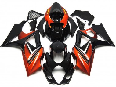 07-08 Glänzendes Schwarz & Bronzegold GSXR 1000 Motorrad Verkleidung