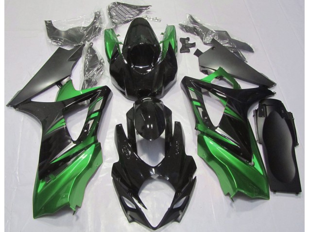 07-08 Glänzendes Schwarz & Grün GSXR 1000 Motorrad Verkleidung 07-08 Glänzendes Schwarz & Grün GSXR 1000 Motorrad Verkleidung