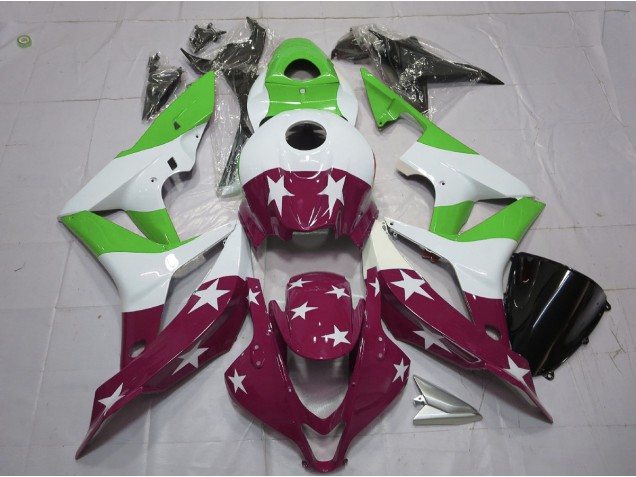07-08 Grüne & Kastanienbraune Sterne & Streifen CBR600RR Motorrad Verkleidung 07-08 Grüne & Kastanienbraune Sterne & Streifen CBR600RR Motorrad Verkleidung