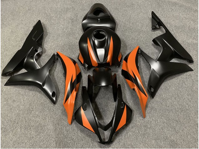 07-08 Matt Schwarzes & Orangefarbenes Design CBR600RR Motorrad Verkleidung 07-08 Matt Schwarzes & Orangefarbenes Design CBR600RR Motorrad Verkleidung