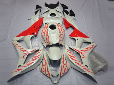 07-08 Rot Flamme Auf Weiß CBR600RR Motorrad Verkleidung