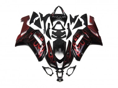07-08 Rot Glänzend Flamme ZX6R Motorrad Verkleidung