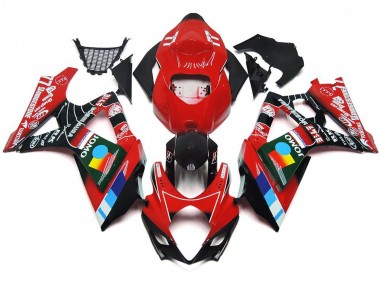 07-08 Rot Glänzend Mehrfarben-Design GSXR 1000 Motorrad Verkleidung