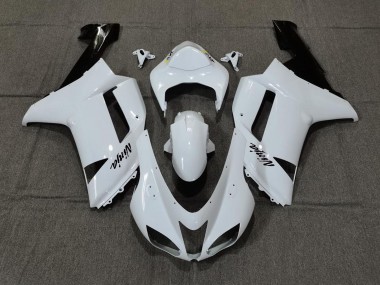 07-08 Schlichte Weißes Glanzdesign ZX6R Motorrad Verkleidung