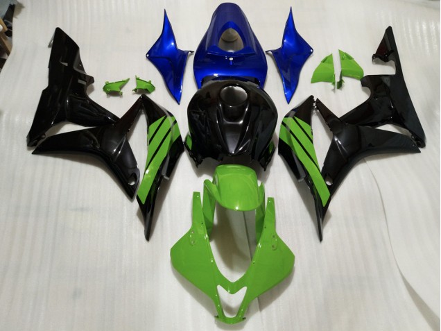 07-08 Schwarz Glänzend & Grüne & Blaue Akzente CBR600RR Motorrad Verkleidung 07-08 Schwarz Glänzend & Grüne & Blaue Akzente CBR600RR Motorrad Verkleidung