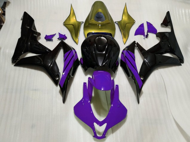 07-08 Schwarz Glänzend & Lila Mit Goldenen Akzenten CBR600RR Motorrad Verkleidung 07-08 Schwarz Glänzend & Lila Mit Goldenen Akzenten CBR600RR Motorrad Verkleidung