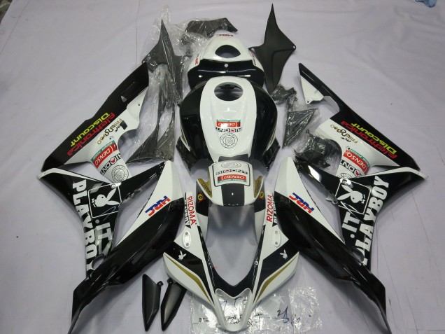 07-08 Schwarz & Weiß Playboy CBR600RR Motorrad Verkleidung 07-08 Schwarz & Weiß Playboy CBR600RR Motorrad Verkleidung