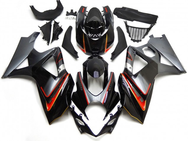07-08 Silber & Schwarz Mit Rot GSXR 1000 Motorrad Verkleidung 07-08 Silber & Schwarz Mit Rot GSXR 1000 Motorrad Verkleidung