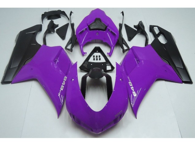 07-14 Glanz Lila & Schwarz Ducati 848 1098 1198 Motorrad Verkleidung 07-14 Glanz Lila & Schwarz Ducati 848 1098 1198 Motorrad Verkleidung