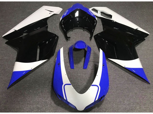 07-14 Glänzend Blau Weiß & Schwarz Ducati 848 1098 1198 Motorrad Verkleidung 07-14 Glänzend Blau Weiß & Schwarz Ducati 848 1098 1198 Motorrad Verkleidung