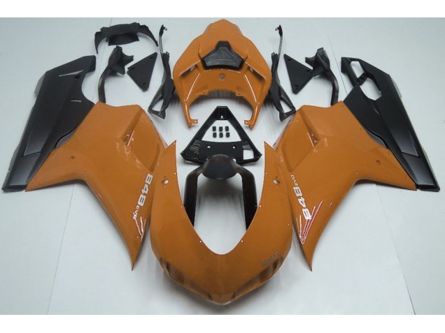 07-14 Orange Glänzend & Schwarz Ducati 848 1098 1198 Motorrad Verkleidung 07-14 Orange Glänzend & Schwarz Ducati 848 1098 1198 Motorrad Verkleidung