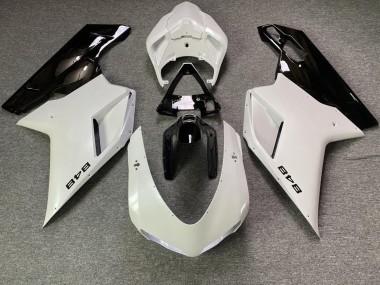 07-14 Weiß Perlmutt & Schwarz Ducati 848 1098 1198 Motorrad Verkleidung