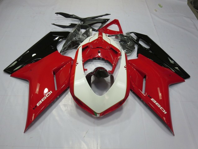 07-14 Rot & Weiß Ducati 848 1098 1198 Motorrad Verkleidung 07-14 Rot & Weiß Ducati 848 1098 1198 Motorrad Verkleidung