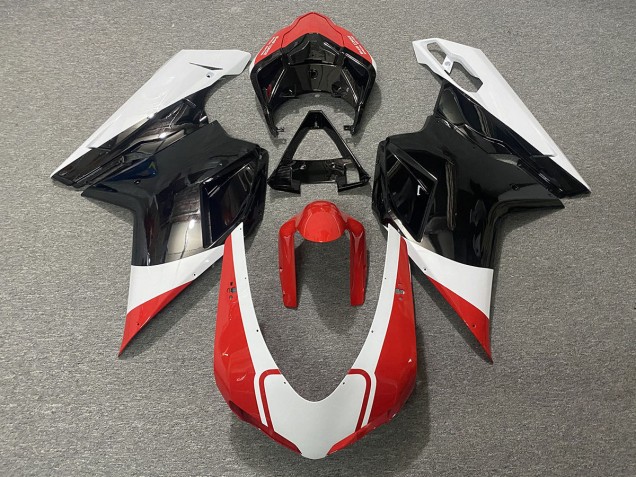 07-14 Rot Glänzend Weiß & Schwarz Ducati 848 1098 1198 Motorrad Verkleidung 07-14 Rot Glänzend Weiß & Schwarz Ducati 848 1098 1198 Motorrad Verkleidung