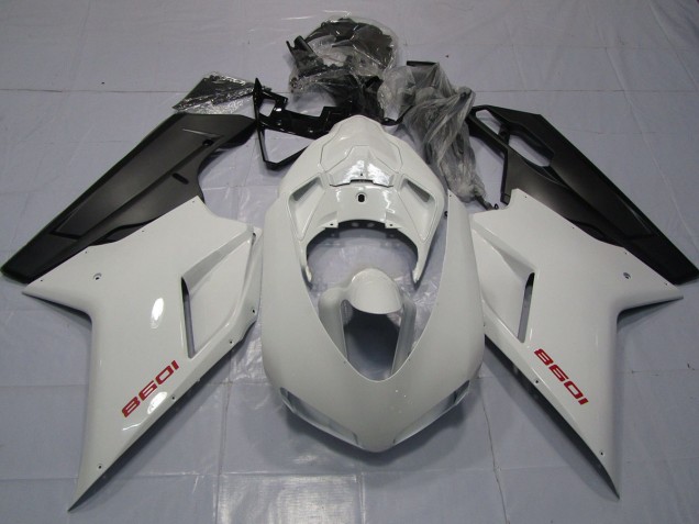 07-14 Rot Weiß & Matt Schwarz Ducati 848 1098 1198 Motorrad Verkleidung 07-14 Rot Weiß & Matt Schwarz Ducati 848 1098 1198 Motorrad Verkleidung