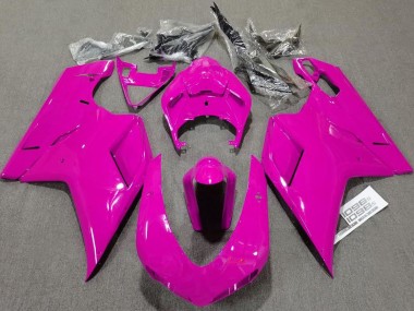 07-14 Schlichte Glanzrosa Ducati 848 1098 1198 Motorrad Verkleidung