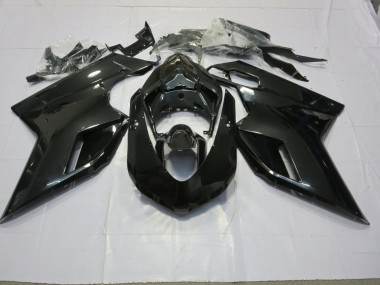 07-14 Schwarz Glänzend Ducati 848 1098 1198 Motorrad Verkleidung