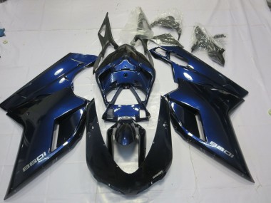 07-14 Tiefes Blau Ducati 848 1098 1198 Motorrad Verkleidung