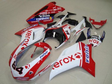 07-14 Weiß Xerox Ducati 848 1098 1198 Motorrad Verkleidung