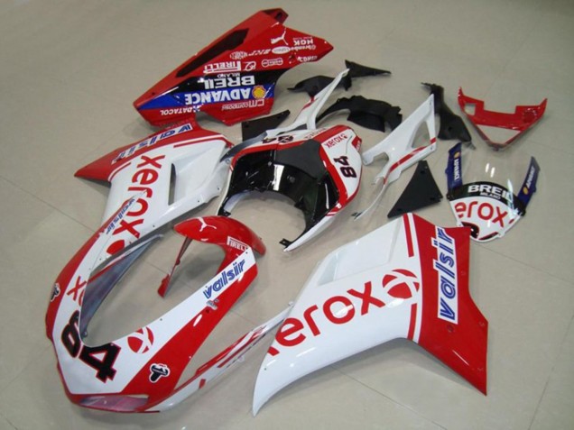 07-14 Weiß Xerox Ducati 848 1098 1198 Motorrad Verkleidung 07-14 Weiß Xerox Ducati 848 1098 1198 Motorrad Verkleidung