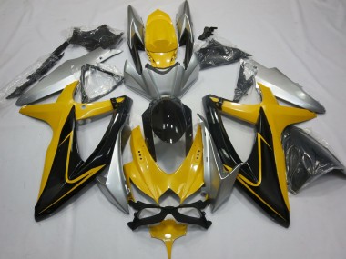 08-10 Gelb Schwarz & Silber GSXR 600-750 Motorrad Verkleidung