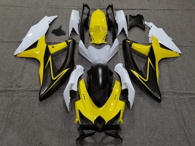 08-10 Glänzendes Gelb & Weiß GSXR 600-750 Motorrad Verkleidung