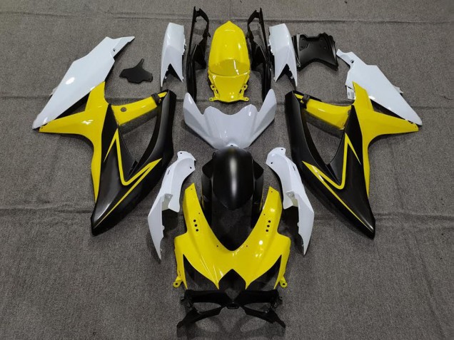 08-10 Glänzendes Gelb & Weiß GSXR 600-750 Motorrad Verkleidung