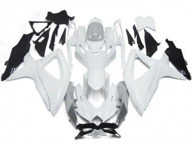 08-10 Glänzendes Glänzend Weiß Mit Silber GSXR 600-750 Motorrad Verkleidung