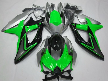 08-10 Grün & Silber GSXR 600-750 Motorrad Verkleidung