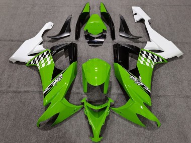 08-10 Grün-Weißes Scheck ZX10R Motorrad Verkleidung