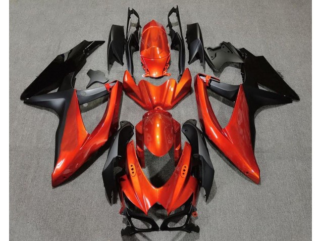 08-10 Kräftiges Orange In Schwarz GSXR 600-750 Motorrad Verkleidung