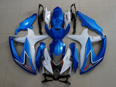 08-10 Metallic Blau & Weiß GSXR 600-750 Motorrad Verkleidung