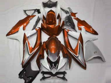 08-10 Orange Glänzend & Weiß GSXR 600-750 Motorrad Verkleidung