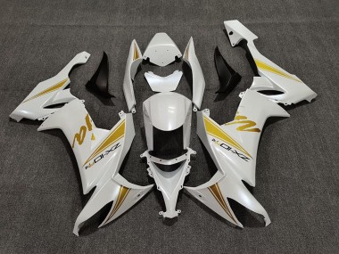 08-10 Perlweiß & Gold ZX10R Motorrad Verkleidung