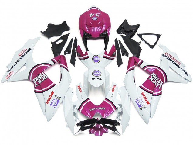 08-10 Pink 34 Lucky Strike GSXR 600-750 Motorrad Verkleidung 08-10 Pink 34 Lucky Strike GSXR 600-750 Motorrad Verkleidung